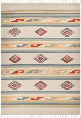 Produktbild von BELIANI Kelim-Teppich Mehrfarbig Baumwolle 200 x 300 cm mit Fransen Geometrischem Muster Handgewebt Zweiseitig Modern Boho Wohnzimmer Schlafzimmer