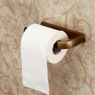 Image de Porte-papier hygiénique et porte-serviettes muraux en laiton antique