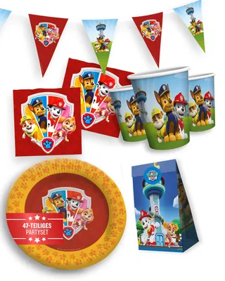Produktbild von Paw Patrol Party Paket 47tlg mit Wimpelkette Geschenktüten und Partygeschirr