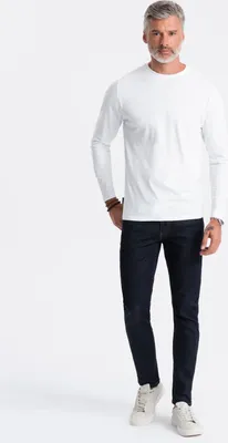Produktbild von Ombre Clothing Langarm-T-Shirt für Männer Eliwn weiß L