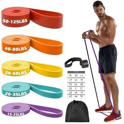 Zdjęcie produktu dla Taśmy oporowe zestaw 5 szt. do ćwiczeń fitness dla mężczyzn kobiet