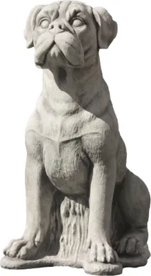 Produktbild von Schöner Boxer Welpe aus Steinguss perfekt für den Garten die Terrasse oder den Vorgarten ist Witterungsbeständig Frostfest und Neu 50cm H, PO-2160