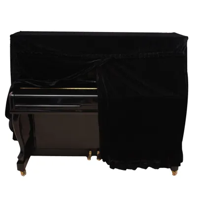 Produktbild von Vollständige Klavier Abdeckung, staubdichte, dekorierte Klavier Abdeckung für Universal Klaviere, vertikales klassisches Klavier (schwarz)