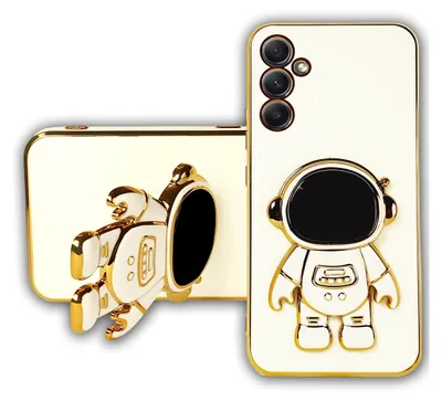 Produktbild von 3D ASTRONAUT TPU Hülle Weiss Gold für Samsung Galaxy A36 5G Handyhülle Case Cover