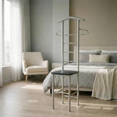 Produktbild von Herrendiener Stummer Diener Kleiderständer JIVO, in schwarz,121 cm, Garderobe mit Hosenbügel