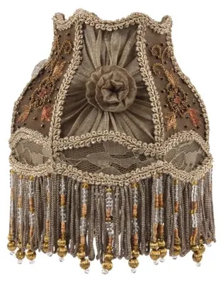 Produktbild von Lampenschirm im viktorianischen Stil, aufsetzbar, 15 cm - Taubengrau - Stoff
