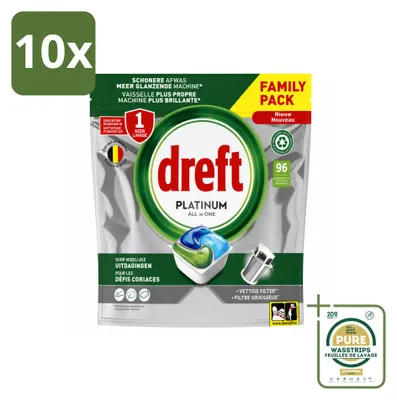 Produktbild von 10 x Dreft Platinum All-in-One Spülmaschinentabs Original - Vorratspackung - 10 Stücke