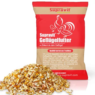 Produktbild von Supravit Maisbruch 25kg | getrockneter & geschroteter Mais | hochverdaulicher Bruchmais als Vogelfutter, Hühnerfutter oder für Kaninchen & Pferde