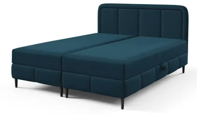 Obrázek produktu pro Boxspringová postel s úložným prostorem Pole Tmavě modrá 180 × 200 cm