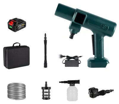 Produktbild von 18-V-Akku-Hochdruckreiniger, Haushalts-Hochdruck-Autowaschwerkzeug, tragbare Fahrzeugreinigungsmaschine, Autowaschanlage mit Schaumflasche, 6-in-1-Duesen, 5-m-Wasserschlauch