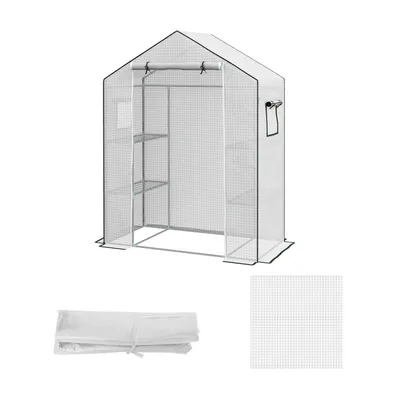 Produktbild von Ersatzfolie für Gewächshaus, Ersatzabdeckung mit UV-Schutz, Rolltür, Seitenfenster, 140 x 73 x 190 cm, Weiß