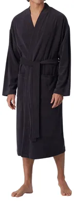 Image de Schiesser peignoir feather terry bathrobe anthracite hommes