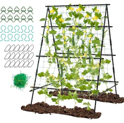 Immagine prodotto di Struttura metallica alta con rete da giardino GR-4346HS-GT, nera - N