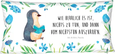 Produktbild von Mr. & Mrs. Panda Kuschelkissen Pinguin Buch - Weiß - Geschenk, Paarkissen, Ferien, Pärchenkissen, Urlaub, Partner-Kuschelkissen, Bücherwurm, Partnerkissen, Liebeskissen