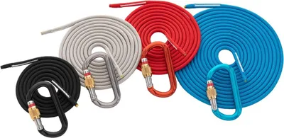 8er Set Reepschnur von Austri Alpin in verschiedenen Farben- Schwarz; Grau; Rot; Blau; mit Karabinerhaken.