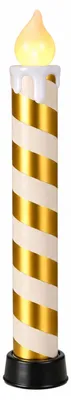Produktbild von LED Candy Kerze gold weiß 83cm| Outdoor | XXL beleuchtet | Weihnachtskerze mit Timer | Stabkerze Stimmungslicht für Weihnachten I LED Kerze