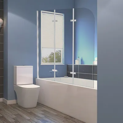 Immagine prodotto di Jopassy cabina doccia schermo pieghevole per vasca da bagno vasca allegato schermo doccia in 6 mm NANO facile pulire vetro 3 pezzi pieghevole 120 * 140 cm argento