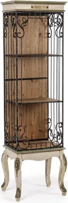 Produktbild von Casa Padrino Barock Bücherschrank Creme / Braun 46,2 x 33 x H. 159,5 cm - Barock Schrank - Barock Regalschrank - Barock Wohnzimmer Möbel - Barock Büro Möbel - Barock Einrichtung