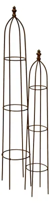Produktbild von Dekorativer Gartenobelisk Rankhilfe Rosengitter Metall rostig (2er Set)