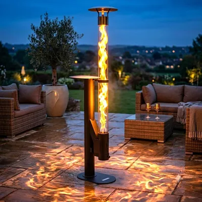 Produktbild von XXL Pellet Feuersäule Feuerrohr Pelletfackel Terrassenheizer Heizstrahler Heizpilz 56710