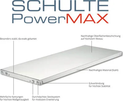 Obrázok produktu pre Kovový regál Schulte R4112-04-16 1800x1200x400 mm, 4 police, nosnosť 260 kg, čierny