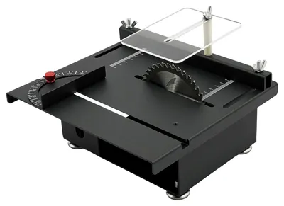Produktbild von Mini Tischkreissäge - Präzisionssäge 200 W - Verstellbar 0–90° - 7 Stufen - 10000 U/min - 11 cm Sägeblatt - 33 mm Schnitttiefe - Schwarz
