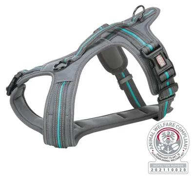 Produktbild von TRIXIE Fusion Touren-Geschirr, L–XL: 72–89 cm / 30 mm, grafit / ozean