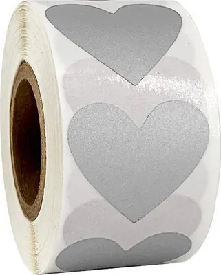 Produktbild von 1 Rolle/300 Stück Herzförmige Rubbeletiketten Aufkleber 30*35mm für Hochzeitsfeier Spiel Geschenke