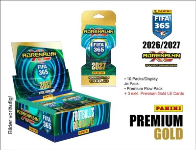 Produktbild von FIFA 365 Adrenalyn XL 2027 Sammelkarten Premium Gold Flow Pack Box (10)