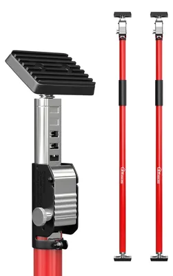 Productafbeelding van Laadbalk steunpaal - Verstelbaar 110 cm tot 195 cm - Staal - 90,7 kg - Rood