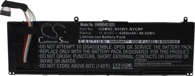 Produktbild von vhbw Akku Ersatz für Dell 0CGMN2, P19T003, P19T002, P19T001, P19T, NYCRP, N33WY, CGMN2 für Notebook (4300 mAh, 11,4 V, Li-Ion)