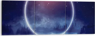 Produktbild von Bild auf Leinwand - Leinwandbild - 3 Teile - Fantasie Ring Kosmos - 150x50cm - Wand Bild - Wanddeko - Wandbilder - Leinwanddruck - Bilder - Wanddekoration - Leinwand bilder - Wandbild - CA150x50-4664