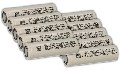 Produktbild von 10er-Set Molicel INR21700-P42A Li-Ion Akku 21700 3,6 V 4.200 mAh – Flat Top