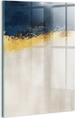 Produktbild von Designer Glasbild - Wandbild - Glas Bild - 20x30 cm - Goldabstraktion