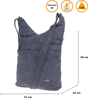 Produktbild von Christian Wippermann große Damen Tasche Umhängetasche Beuteltasche Handtasche Crossover Leder Optik Navy