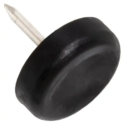 Immagine prodotto di Adsamm® | 32 x guide in plastica con chiodo | Ø 20 mm | nero | rotondo | guide per mobili con perno di  di Adsamm®