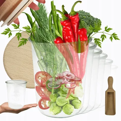 Produktbild von Weck Glas 850ml mit Holzdeckel und Messbecher für trockene Produkte