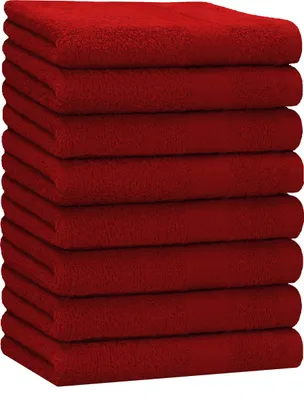 Produktbild von Betz 8 Stück Handtücher 50x100 cm PREMIUM  100% Baumwolle  Farbe: dunkelrot