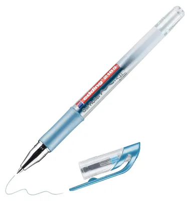 Produktbild von Edding 2185, Verschlossener Gelschreiber, Blau, Metallisch, Blau, Metallisch, Rund, 0,7 mm, Tinte auf Wasserbasis