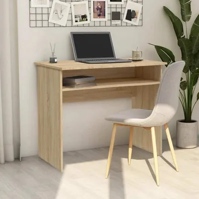 Produktbild von vidaXL Schreibtisch Sonoma Eiche 90x50x74 cm Holzwerkstoff - Schreibtisch - Schreibtische - Computertisch - Computertische