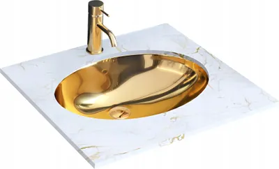 Immagine prodotto di Lavabo sottopiano Lavabo da bagno Lavabo Lavabo in Vetroceramica dorata