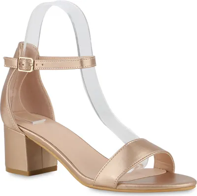 Produktbild von VAN HILL Damen Klassische Sandaletten Blockabsatz Schuhe 840130, Farbe: Rose Gold, Größe: 42
