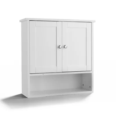 Produktbild von FCH Hängeschrank, Wandschrank mit 2 Tür und offenem Fach, verstellbare Ablage, 60 x 20 x 60 cm, Weiß