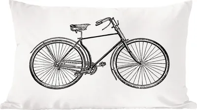 Produktbild von MuchoWow® Zierkissen Sofakissen Wohnzimmer Dekokissen 60x40 cm Retro - Fahrrad - Vintage - Kopfkissen - Polster mit Foto