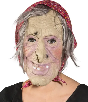 Produktbild von Halloween Fiese Oma Maske Horrormaske Hexe Hautfarben Karneval Gruselmaske Latex