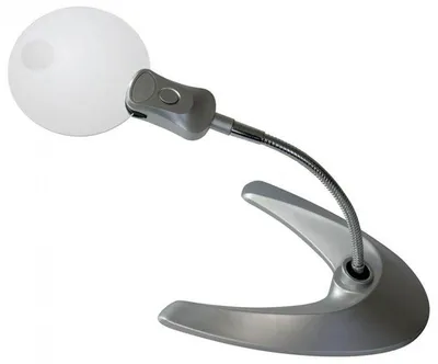 Produktbild von Lindner S7150 Randlose Standlupe mit LED-Beleuchtung, Vergrößerung 2x / 6x