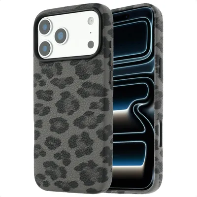 Produktbild von Selencia Sabi Backcover Leopardenmuster mit MagSafe iPhone 17 Pro Max - Midnight Black