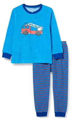 Immagine prodotto di Playshoes, pigiama in pile per bambini unisex, due pezzi, blu, taglia 116