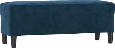 Zdjęcie produktu dla Ławka, niebieski, 100x35x41 cm, tapicerowana aksamitem