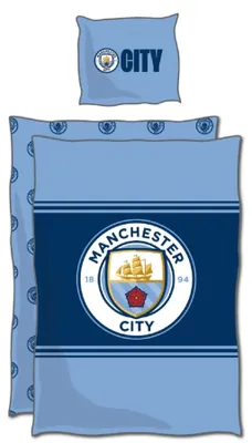 Obrázek produktu pro Bavlněné povlečení Manchester City 140x200 cm a povlak na polštář 60x70 cm